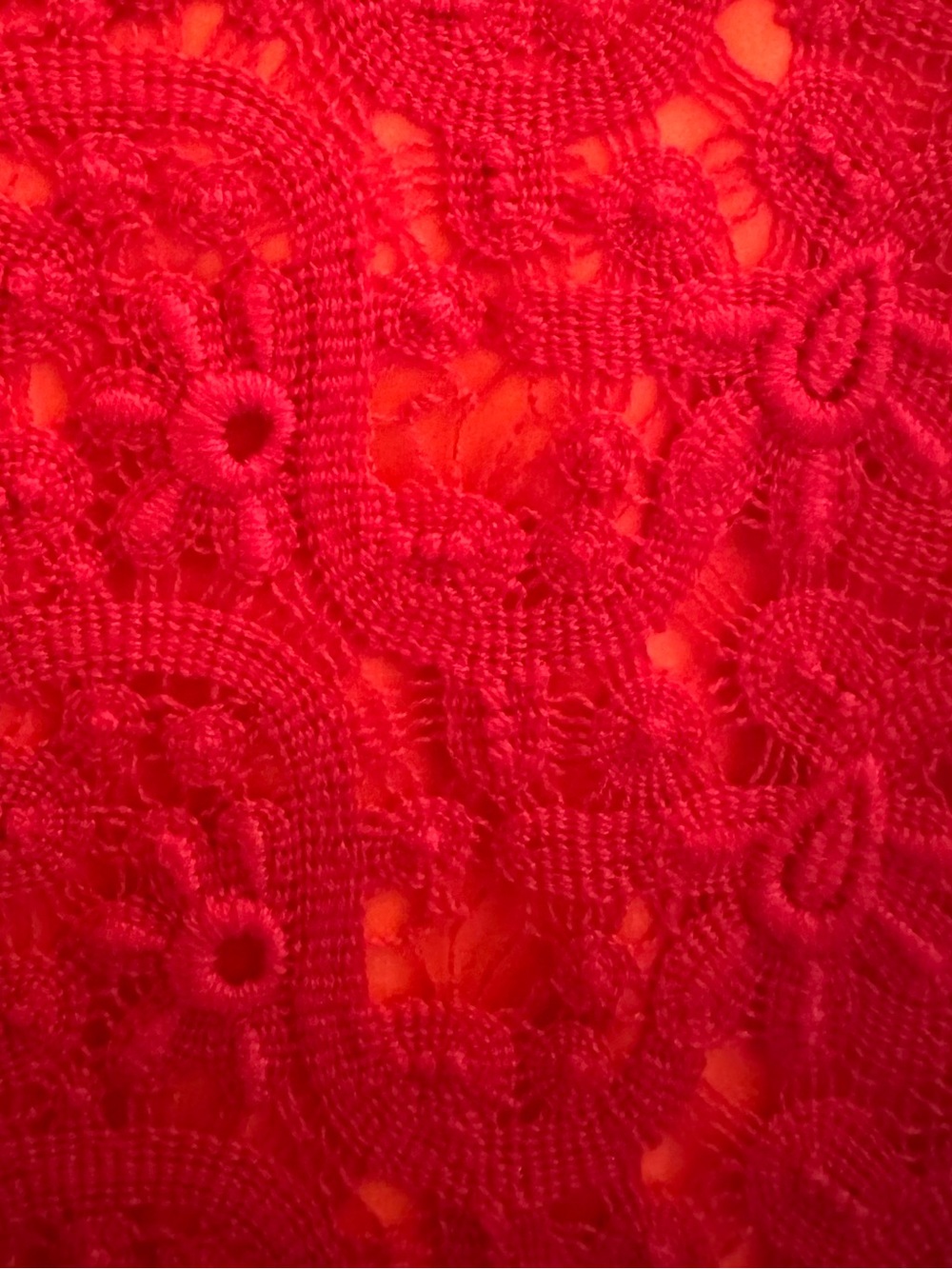 Elie Tahari Painted Lady Red Lace Sleeveless Mini Dress Size 10 - Picture 9 of 10